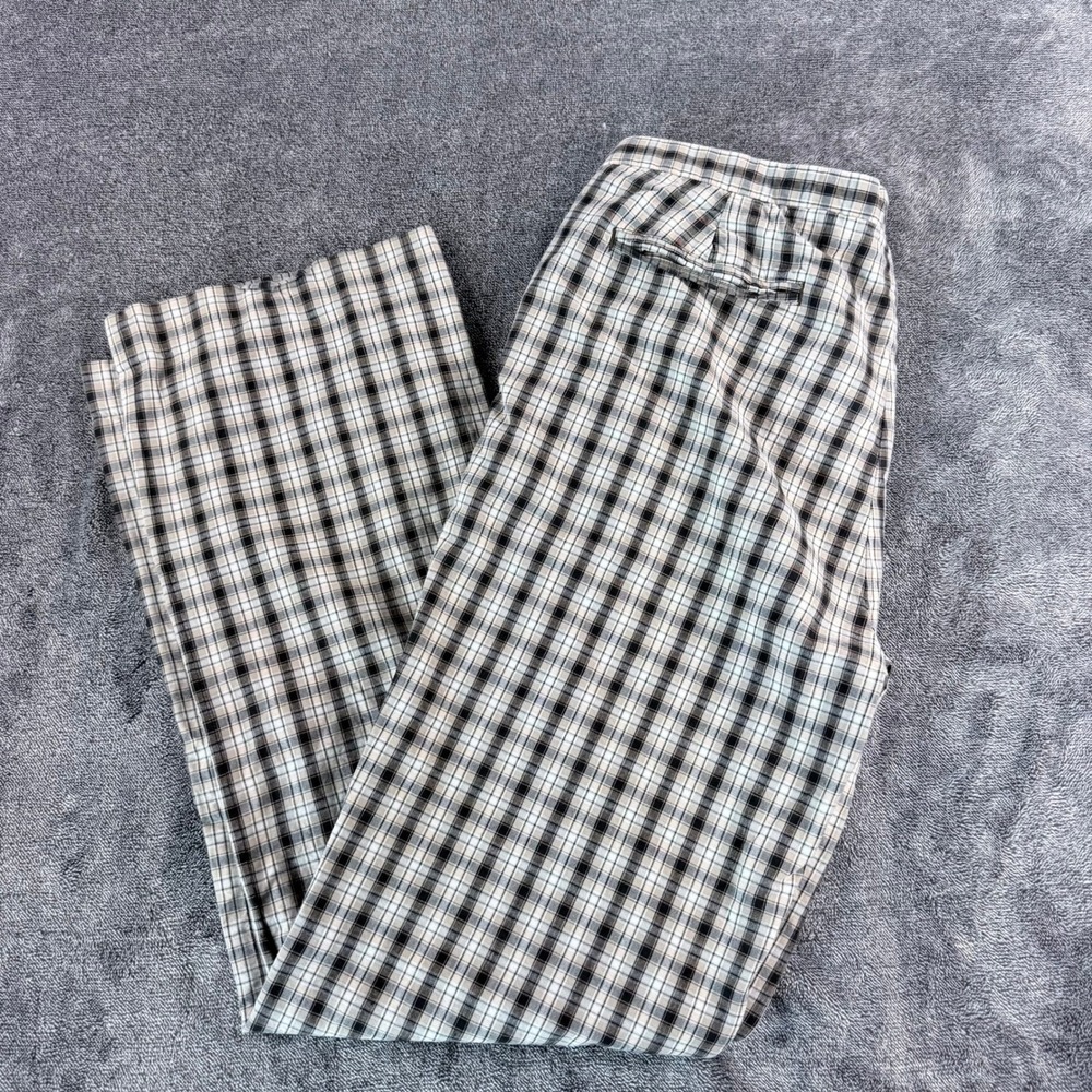 Original Penguin Mens Plaid Cotton Trousers 36 Brown Black White